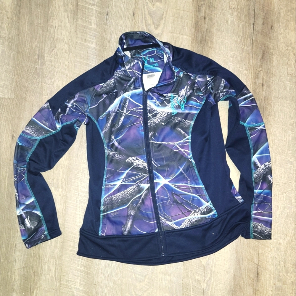 Huntworth Oaktree Ultraviolet Purple Camo Zipper Jacket Medium